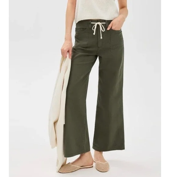 PAIGE Womens Vintage Forester Green Ari Wide Leg Pants NWT - Size 34 16/18 US - Picture 4 of 12